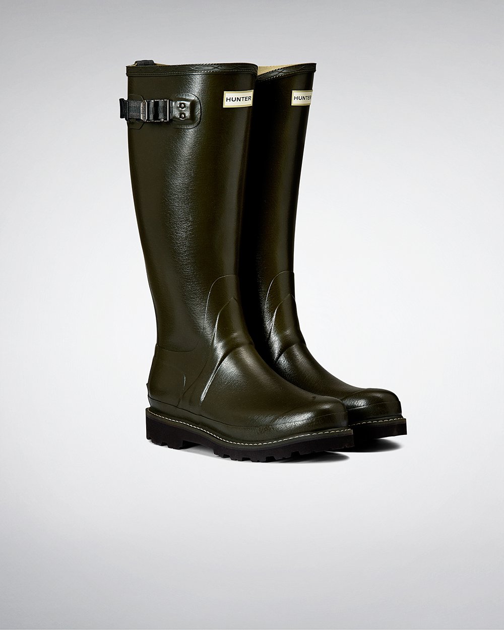 Women Hunter Balmoral Poly-Lined | Tall Rain Boots Dark Olive | NZ-72046-IGJW